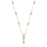 LADIES NECKLACE 5 1/4CT ROUND/PEAR/OVAL DIAMOND 14K YELLOW GOLD