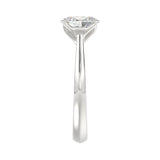 LADIES SOLITAIRE RING 1 1/2CT OVAL DIAMOND 14K WHITE GOLD