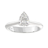 LADIES SOLITAIRE RING 1CT PEAR DIAMOND 14K WHITE GOLD