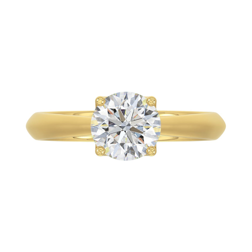 LADIES SOLITAIRE RING 1 1/2CT ROUND DIAMOND 14K YELLOW GOLD