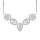 LADIES NECKLACE 2 1/2CT ROUND/PEAR/OVAL DIAMOND 14K WHITE GOLD