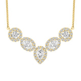 LADIES NECKLACE 2 1/2CT ROUND/PEAR/OVAL DIAMOND 14K YELLOW GOLD