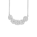 LADIES NECKLACE 2 1/2CT ROUND/OVAL/EMERALD DIAMOND 14K WHITE GOLD (CENTER STONE EMERALD DIAMOND 1/2CT )