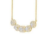LADIES NECKLACE 2 1/2CT ROUND/OVAL/EMERALD DIAMOND 14K YELLOW GOLD (CENTER STONE EMERALD DIAMOND 1/2CT )