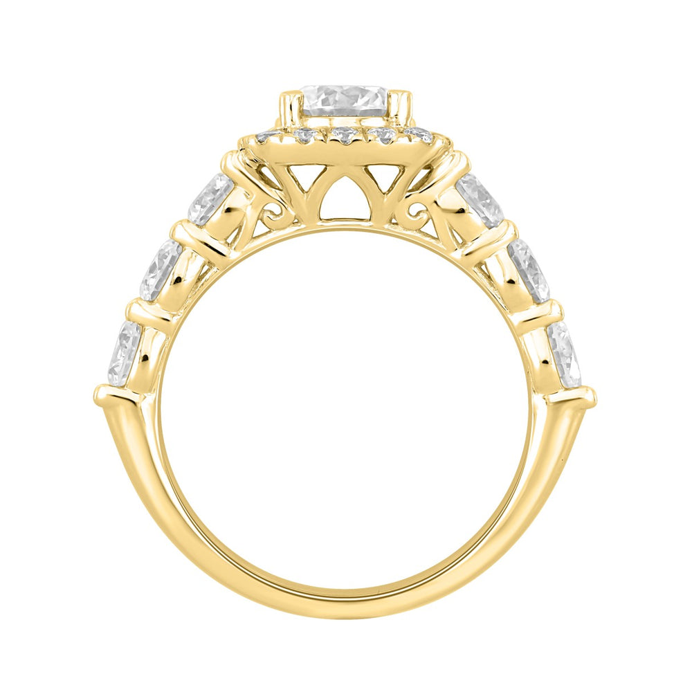 LADIES RING 2 3/4CT ROUND DIAMOND 14K YELLOW GOLD (CENTER STONE ROUND DIAMOND 1CT )