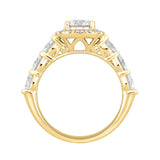 LADIES RING 2 3/4CT ROUND DIAMOND 14K YELLOW GOLD (CENTER STONE ROUND DIAMOND 1CT )