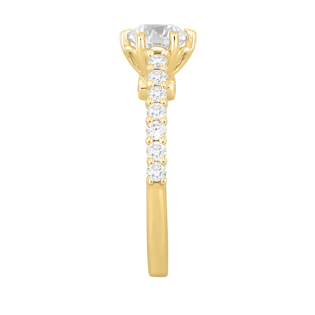 LADIES RING 1 1/2CT ROUND DIAMOND 14K YELLOW GOLD (CENTER STONE ROUND DIAMOND 1CT)
