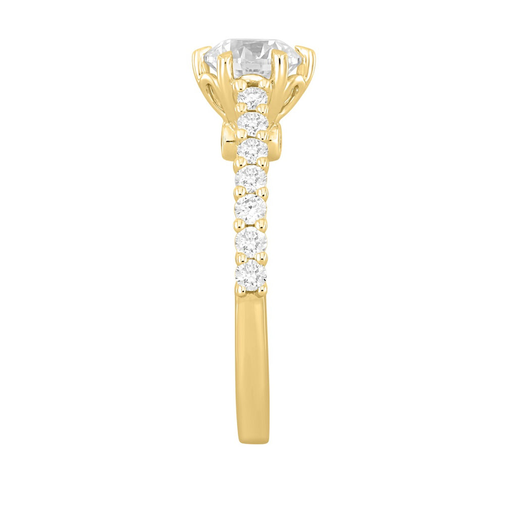 LADIES RING 1 1/2CT ROUND DIAMOND 14K YELLOW GOLD (CENTER STONE ROUND DIAMOND 1CT)