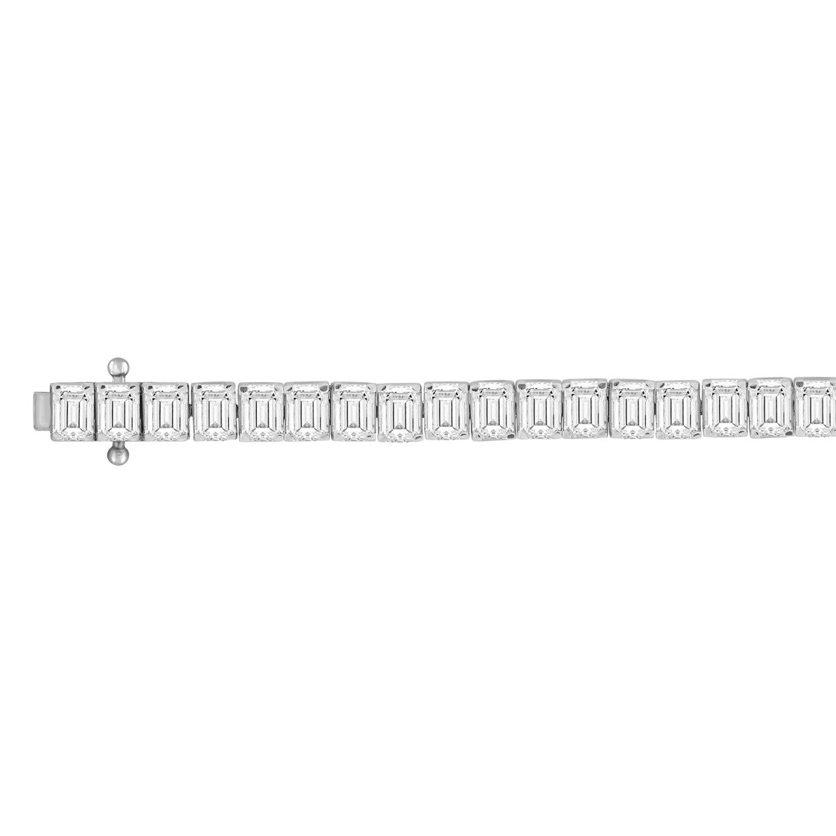 LADIES BRACELET 12 1/4CT EMERALD DIAMOND 14K WHITE GOLD