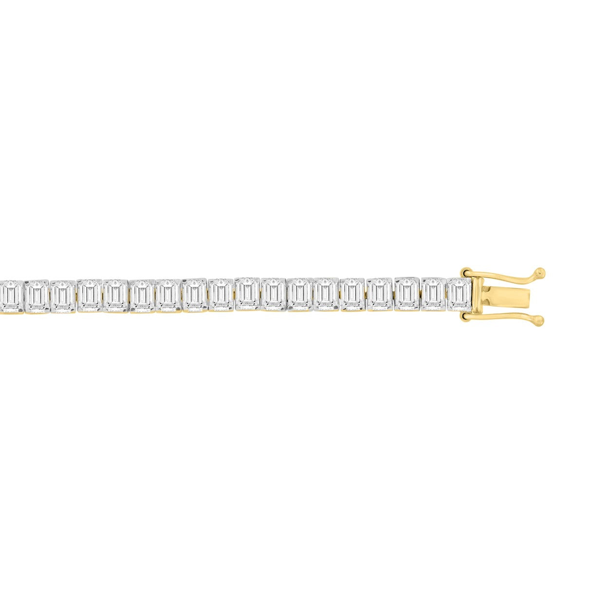 LADIES BRACELET 12 1/4CT EMERALD DIAMOND 14K YELLOW GOLD