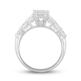 LADIES RING 3CT PRINCESS/EMERALD DIAMOND 14K WHITE GOLD (CENTER STONE EMERALD DIAMOND 1 1/2CT )
