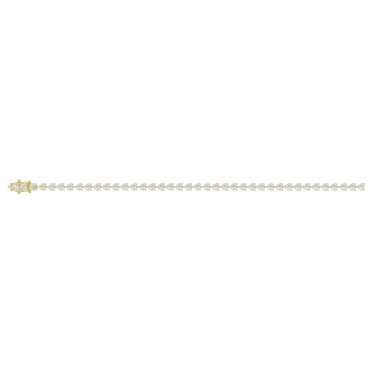 LADIES BRACELET 9CT HEART DIAMOND 14K YELLOW GOLD