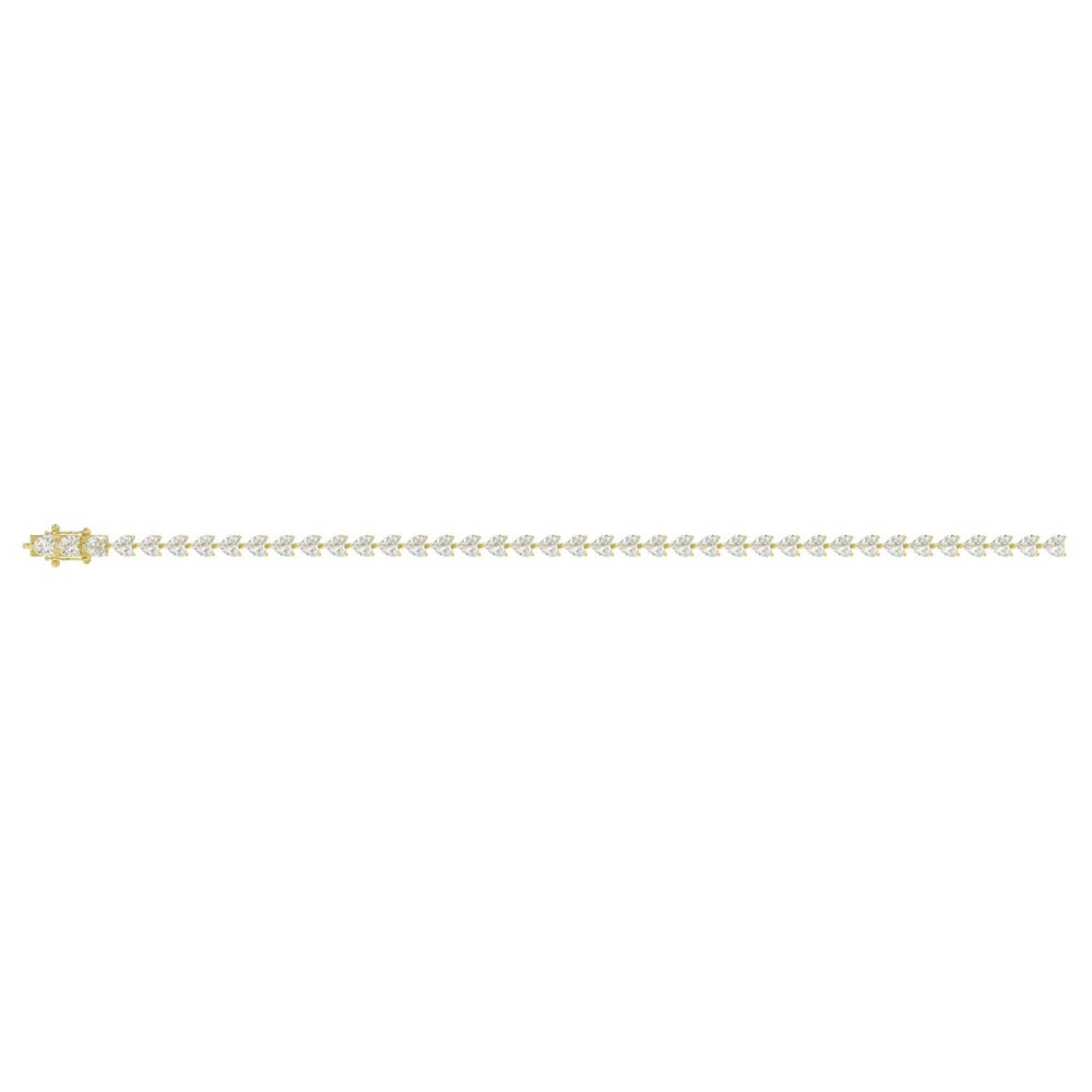 LADIES BRACELET 9CT HEART DIAMOND 14K YELLOW GOLD