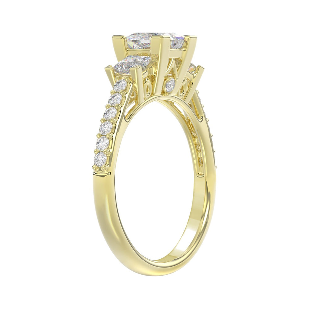 LADIES RING 1 3/4CT ROUND/PRINCESS DIAMOND 14K YELLOW GOLD (CENTER STONE PRINCESS DIAMOND 1CT )