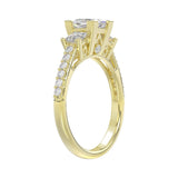 LADIES RING 1 3/4CT ROUND/PRINCESS DIAMOND 14K YELLOW GOLD (CENTER STONE PRINCESS DIAMOND 1CT )