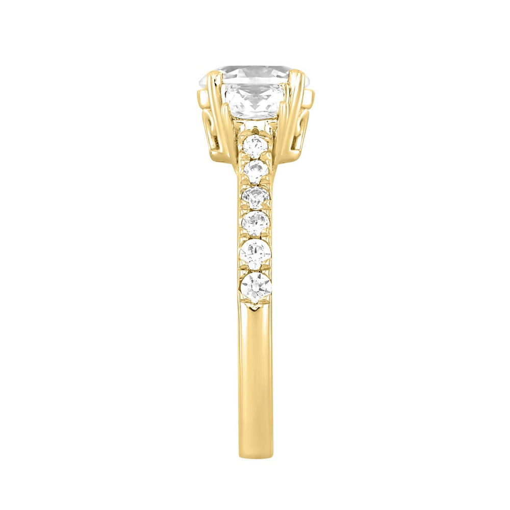 LADIES RING 1 3/4CT OVAL/PRINCESS/ROUND DIAMOND 14K YELLOW GOLD ( CENTER STONE OVAL DIAMOND 1CT )
