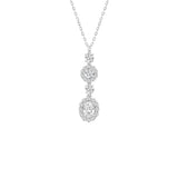 LADIES PENDANT WITH CHAIN 2CT ROUND/OVAL DIAMOND 14K WHITE GOLD (CENTER STONE OVAL DIAMOND 3/4CT )