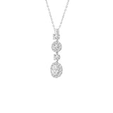 LADIES PENDANT WITH CHAIN 2CT ROUND/OVAL DIAMOND 14K WHITE GOLD (CENTER STONE OVAL DIAMOND 3/4CT )