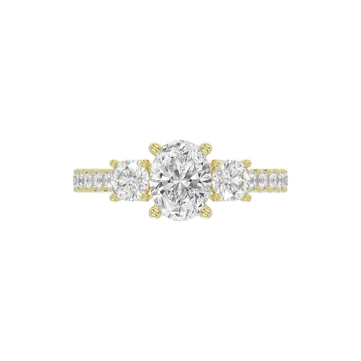 LADIES RING 2 1/2CT OVAL/ROUND DIAMOND 14K YELLOW GOLD (CENTER STONE OVAL DIAMOND 1 1/2CT )
