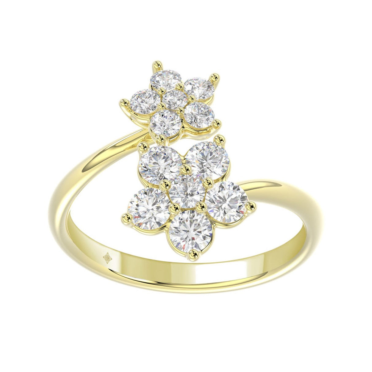 LADIES RING 1CT ROUND DIAMOND 14K YELLOW GOLD