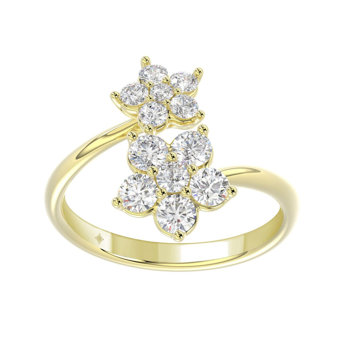 LADIES RING 1CT ROUND DIAMOND 14K YELLOW GOLD