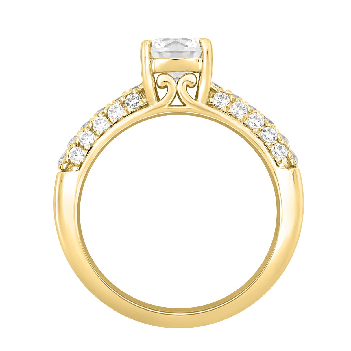 LADIES RING 1 1/2CT ROUND DIAMOND 14K YELLOW GOLD (CENTER STONE ROUND DIAMOND 1CT)