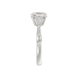 LADIES RING 1 1/8CT ROUND/OVAL DIAMOND 14K WHITE GOLD (CENTER STONE OVAL DIAMOND 1CT )