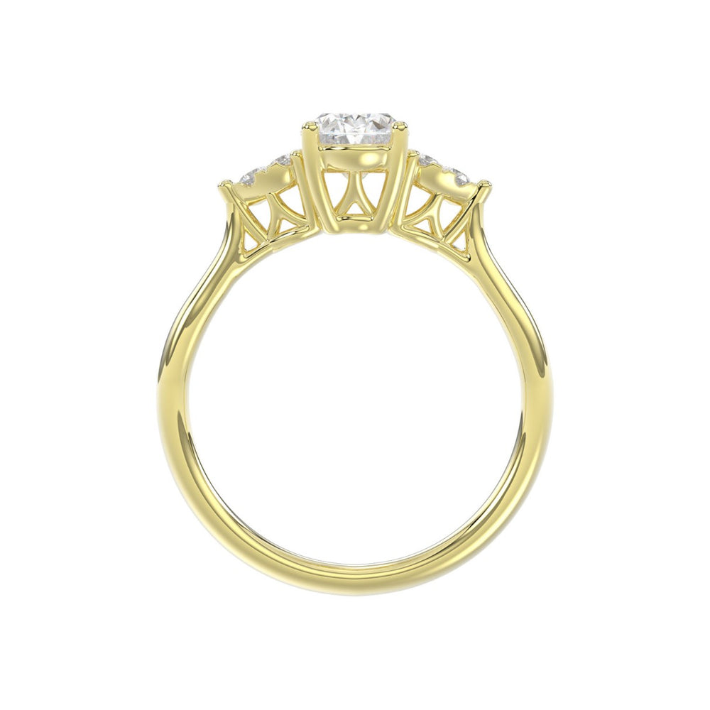 LADIES RING 1 1/8CT ROUND/OVAL DIAMOND 14K YELLOW GOLD (CENTER STONE OVAL DIAMOND 1CT )