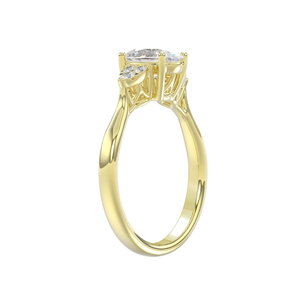 LADIES RING 1 1/8CT ROUND/OVAL DIAMOND 14K YELLOW GOLD (CENTER STONE OVAL DIAMOND 1CT )