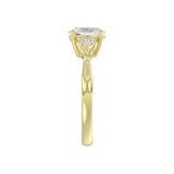 LADIES RING 1 1/8CT ROUND/OVAL DIAMOND 14K YELLOW GOLD (CENTER STONE OVAL DIAMOND 1CT )