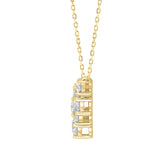 LADIES NECKLACE 2CT ROUND/PEAR DIAMOND 14K YELLOW GOLD