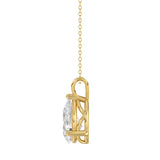LADIES SOLITAIRE PENDANT 3CT PEAR DIAMOND 14K YELLOW GOLD 