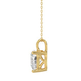 LADIES SOLITAIRE PENDANT WITH CHAIN 3CT HEART DIAMOND 14K YELLOW GOLD 