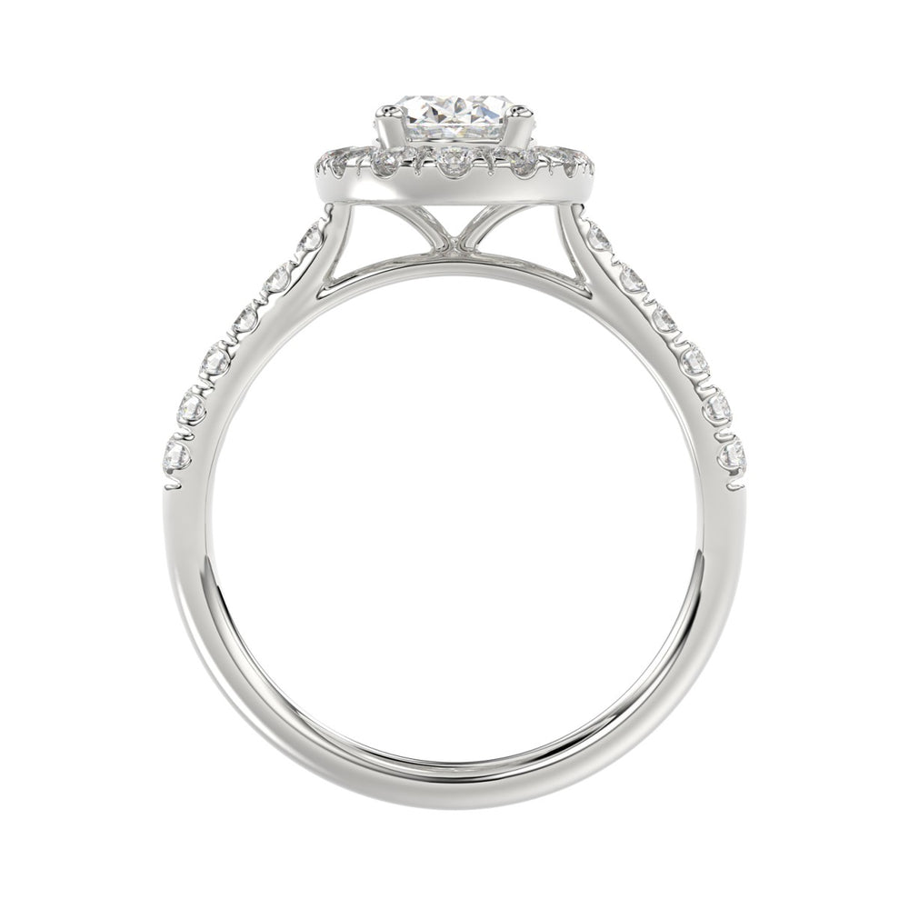 LADIES RING 1 1/2CT ROUND/OVAL DIAMOND 14K WHITE GOLD (CENTER STONE OVAL DIAMOND 1CT)