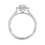 LADIES RING 1 1/2CT ROUND/OVAL DIAMOND 14K WHITE GOLD (CENTER STONE OVAL DIAMOND 1CT)