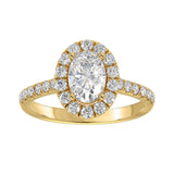 LADIES RING 1 1/2CT ROUND/OVAL DIAMOND 14K YELLOW GOLD (CENTER STONE OVAL DIAMOND 1CT)