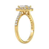 LADIES RING 1 1/2CT ROUND/OVAL DIAMOND 14K YELLOW GOLD (CENTER STONE OVAL DIAMOND 1CT)