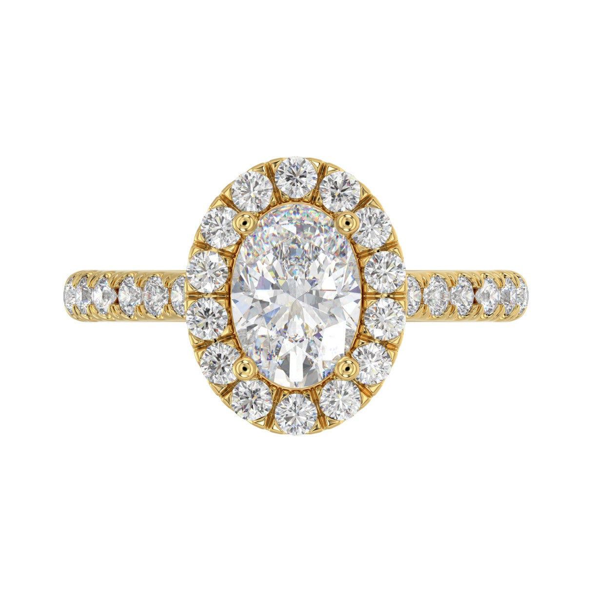 LADIES RING 1 1/2CT ROUND/OVAL DIAMOND 14K YELLOW GOLD (CENTER STONE OVAL DIAMOND 1CT)