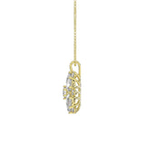 LADIES PENDANT WITH CHAIN 1 3/4CT ROUND/HEART DIAMOND 14K YELLOW GOLD