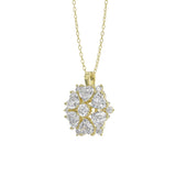 LADIES PENDANT WITH CHAIN 1 3/4CT ROUND/HEART DIAMOND 14K YELLOW GOLD