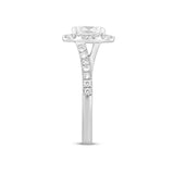 LADIES RING 1 1/2CT ROUND/OVAL DIAMOND 14K WHITE GOLD (CENTER STONE OVAL DIAMOND 1CT)