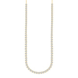 LADIES NECKLACE 9CT ROUND DIAMOND 14K YELLOW GOLD