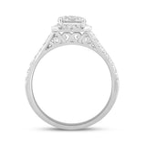 LADIES RING 1 1/2CT ROUND DIAMOND 14K WHITE GOLD (CENTER STONE ROUND DIAMOND 1CT)