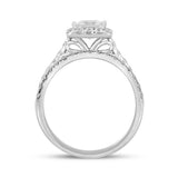 LADIES BRIDAL SET 1 3/4CT ROUND/PRINCESS DIAMOND 14K WHITE GOLD (CENTER STONE PRINCESS DIAMOND 1.00CT)