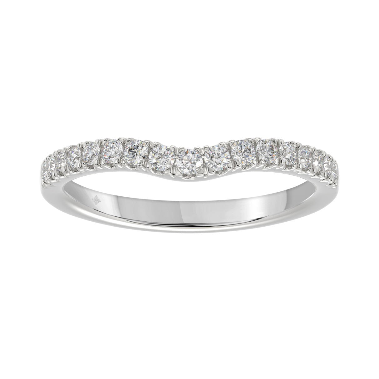 LADIES BAND 1/4CT ROUND DIAMOND 14K WHITE GOLD