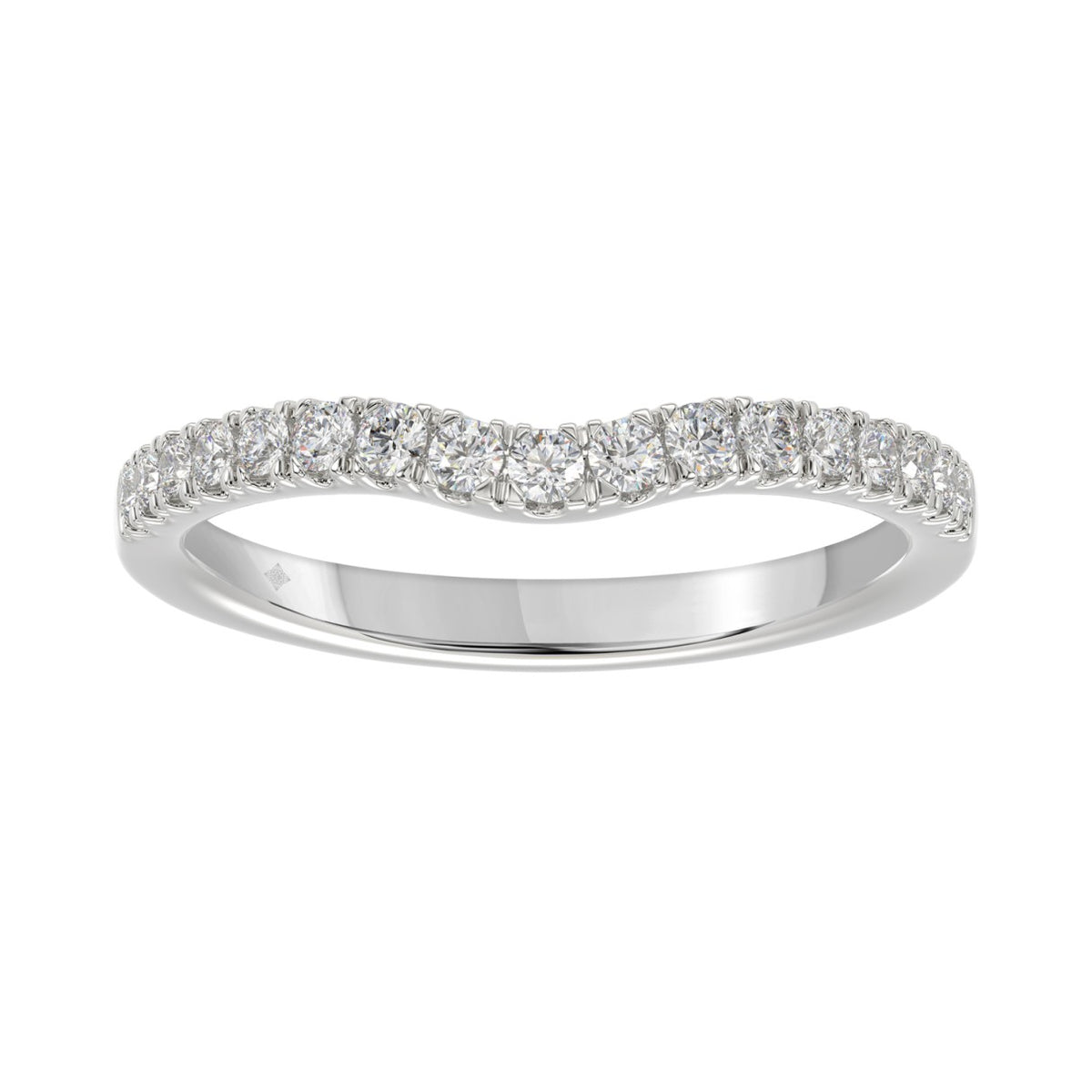 LADIES BAND 1/4CT ROUND DIAMOND 14K WHITE GOLD