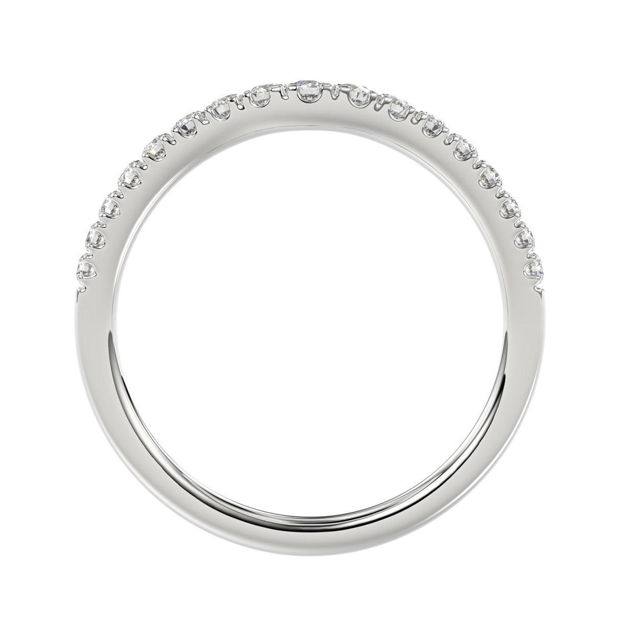 LADIES BAND 1/4CT ROUND DIAMOND 14K WHITE GOLD