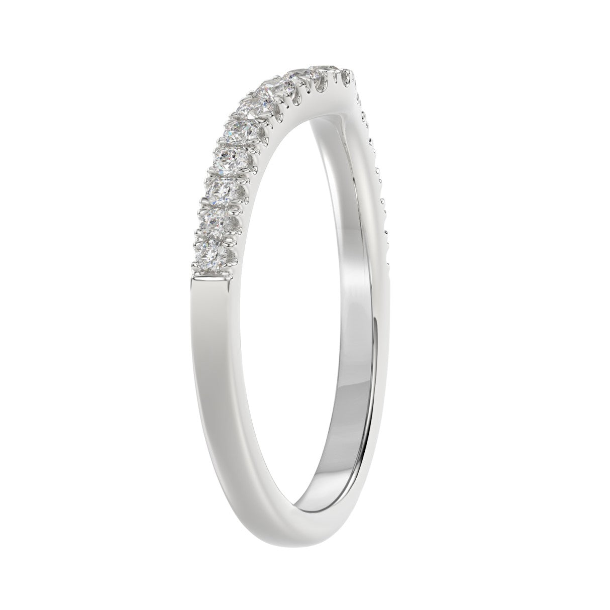LADIES BAND 1/4CT ROUND DIAMOND 14K WHITE GOLD