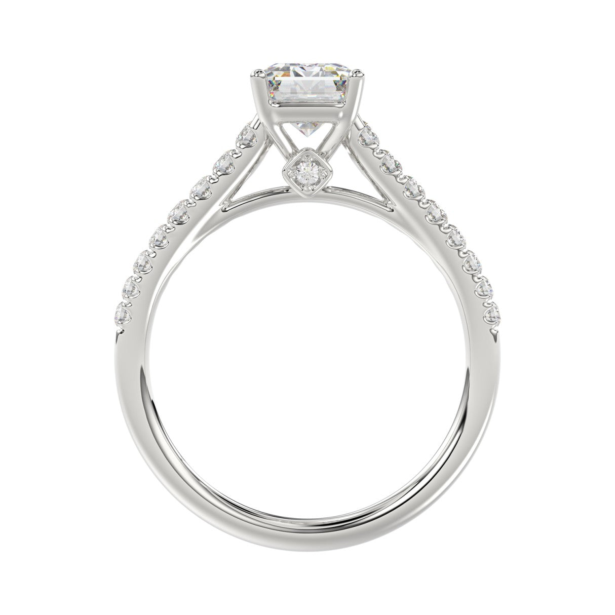 14K WHITE GOLD 2.00CT ROUND/EMERALD DIAMOND LADIES BRIDAL SET (CENTER STONE EMERALD DIAMOND 1 1/2CT