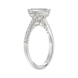 14K WHITE GOLD 2.00CT ROUND/EMERALD DIAMOND LADIES BRIDAL SET (CENTER STONE EMERALD DIAMOND 1 1/2CT